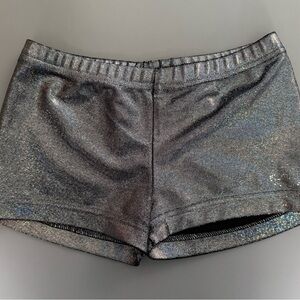 💜3/$15 Ozone Holographic Misty Shorts Sparkly Silver Gymnastic Dance - YL